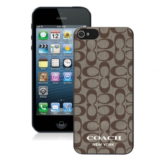 Coach Logo Signature Beige iPhone 5 5S Cases AUL | Women